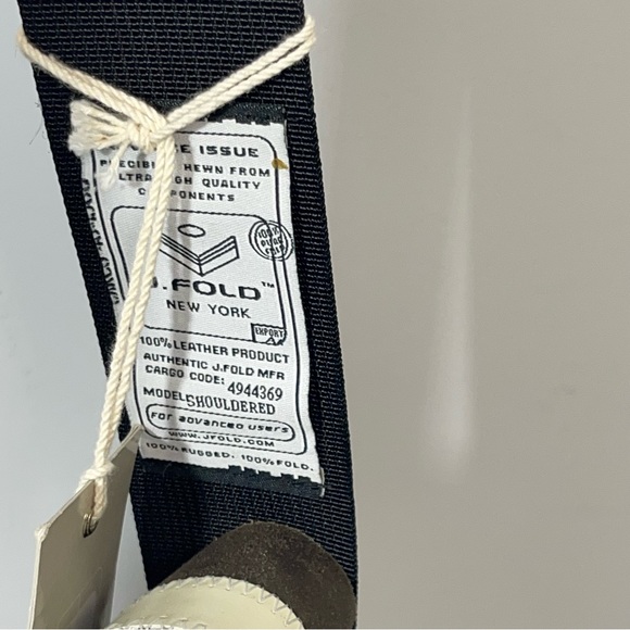 NWT J.FOLD Men’s Messenger Bag SHOULDERED Brown Leather Crossbody White Stripe - Picture 9 of 16